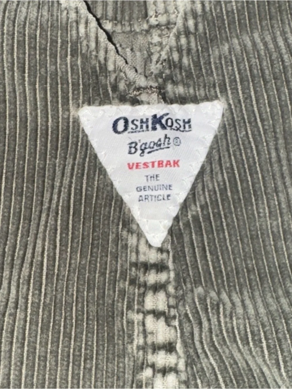 Vintage AUTHENTIC OSHKOSH B'gosh Kids Overalls, Green Corduroy 3T